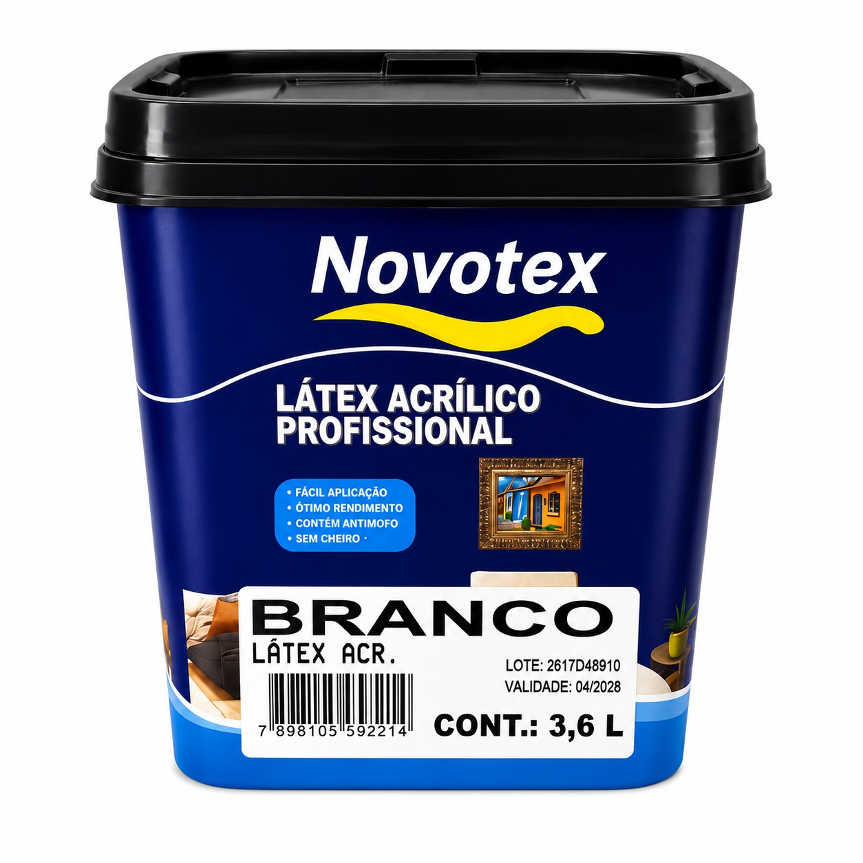 Látex Acrílico Profissional Novotex Branco 3,6L